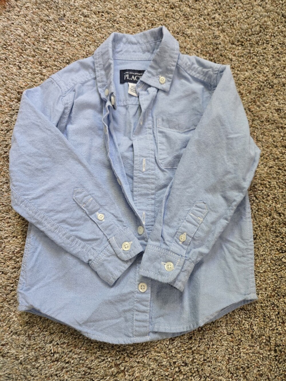 The Children's Place Light Blue 100% Cotton Button Down Shirt 3T